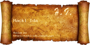 Hackl Ida névjegykártya